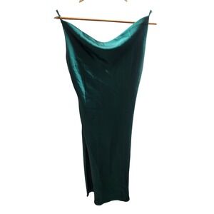 Petal + Pup Emerald Green‎ Satin Cowl Neck Midi Slip Dress Size US 4